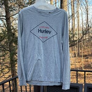 Hurley Heather Gray Long Sleeve Tee with logo sz. M